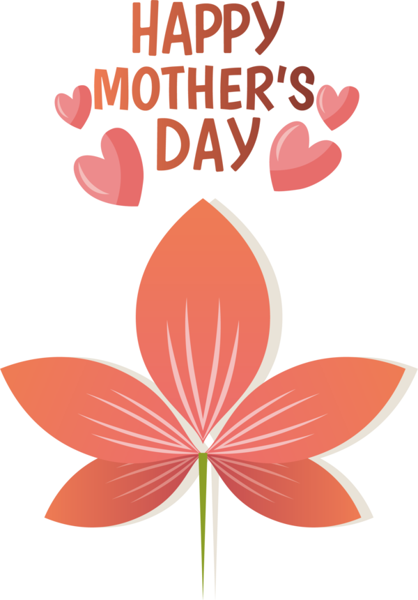 Transparent Mother's Day Leaf Design Floral design for Happy Mother's Day for Mothers Day