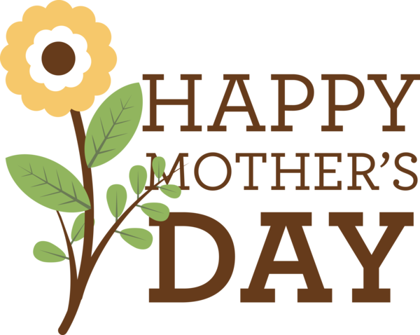 Transparent Mother's Day Leaf Floral design Plant stem for Happy Mother's Day for Mothers Day