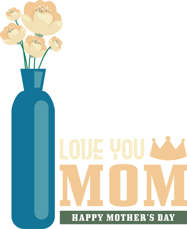 Transparent Mother's Day Glass bottle Bottle Champagne for Love You Mom for Mothers Day