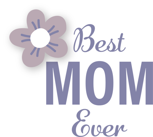 Transparent Mother's Day Logo Flower Font for Happy Mother's Day for Mothers Day