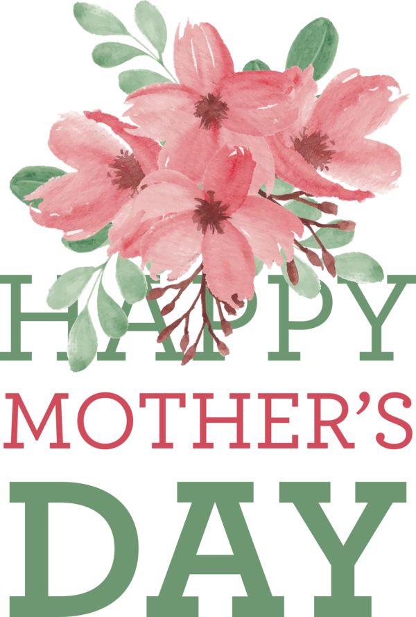 Transparent Mother's Day Floral design Design for Happy Mother's Day for Mothers Day