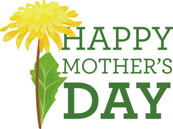 Transparent Mother's Day Cut flowers Leaf Plant stem for Happy Mother's Day for Mothers Day