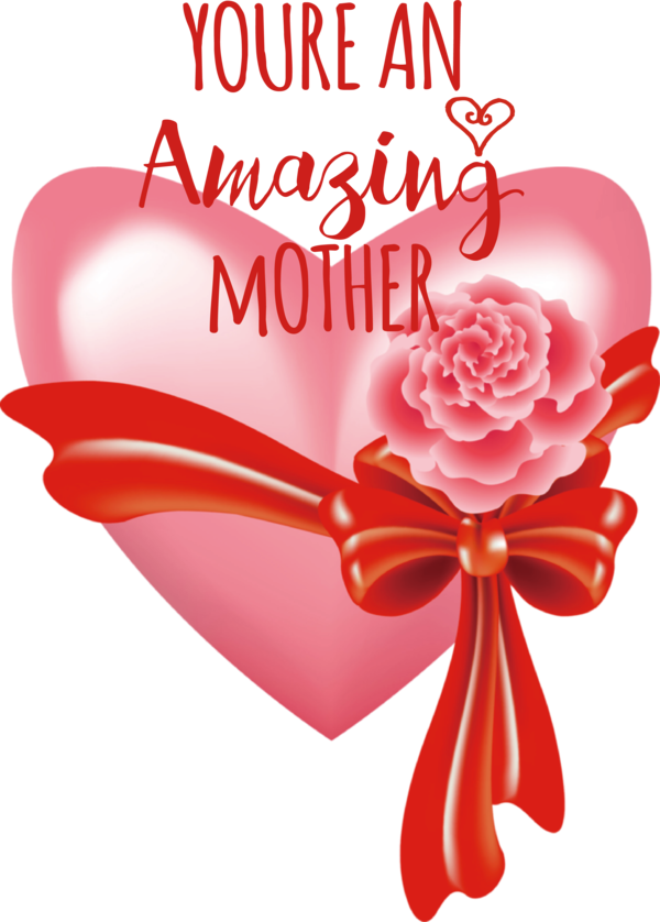 Transparent Mother's Day Heart Design Drawing for Super Mom for Mothers Day
