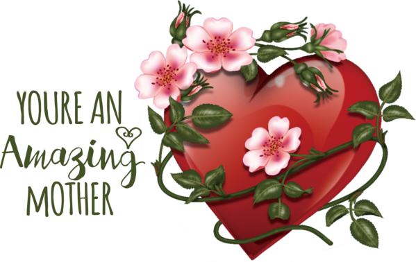 Transparent Mother's Day Floral design Flower Garden roses for Super Mom for Mothers Day