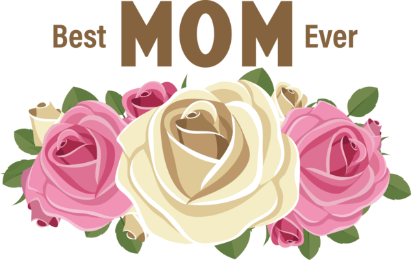 Transparent Mother's Day Garden roses Flower Garden for Super Mom for Mothers Day