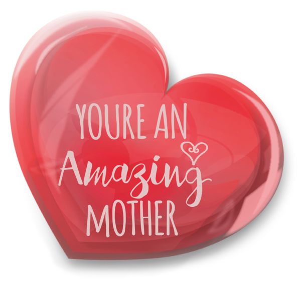 Transparent Mother's Day M-095 Font Heart for Super Mom for Mothers Day