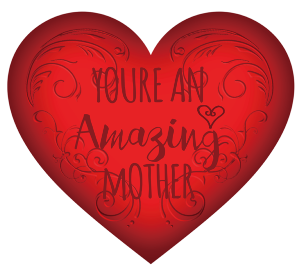 Transparent Mother's Day M-095 Heart Font for Super Mom for Mothers Day
