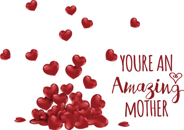 Transparent Mother's Day Heart Icon Transparency for Super Mom for Mothers Day