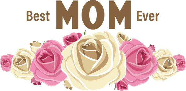 Transparent Mother's Day Garden roses Flower Garden for Super Mom for Mothers Day