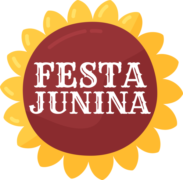 Transparent Festa Junina Logo Text Yellow for Brazilian Festa Junina for Festa Junina