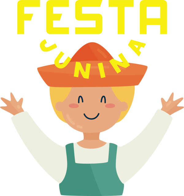 Transparent Festa Junina Text Cartoon Smile for Brazilian Festa Junina for Festa Junina