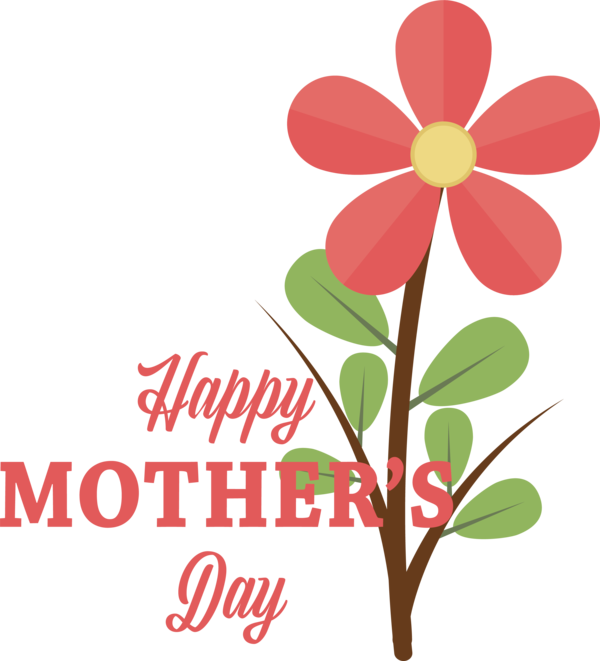 Transparent Mother's Day Plant stem Floral design Cut flowers for Happy Mother's Day for Mothers Day