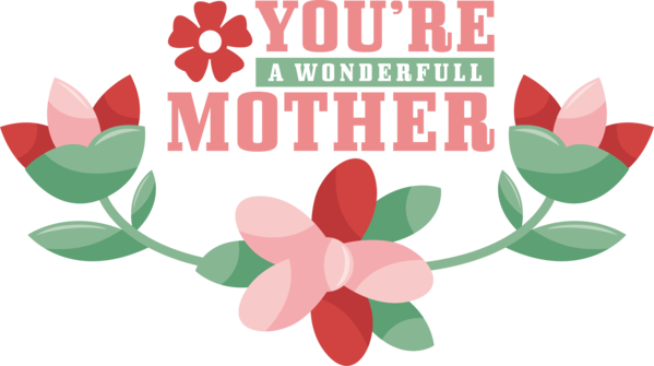 Transparent Mother's Day Japanese Cuisine Design Floral design for Happy Mother's Day for Mothers Day