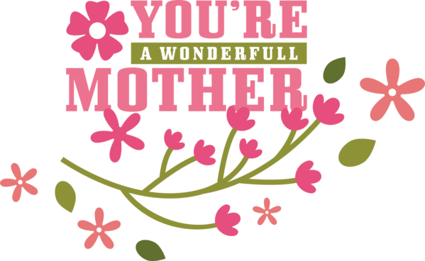 Transparent Mother's Day Floral design Leaf Design for Happy Mother's Day for Mothers Day