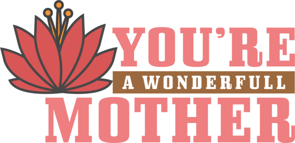 Transparent Mother's Day Flower Logo Font for Happy Mother's Day for Mothers Day