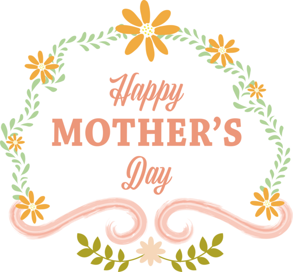 Transparent Mother's Day Poster Clip Art for Fall Design for Happy Mother's Day for Mothers Day