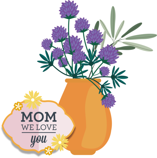 Transparent Mother's Day Floral design Flower New Year for Love You Mom for Mothers Day