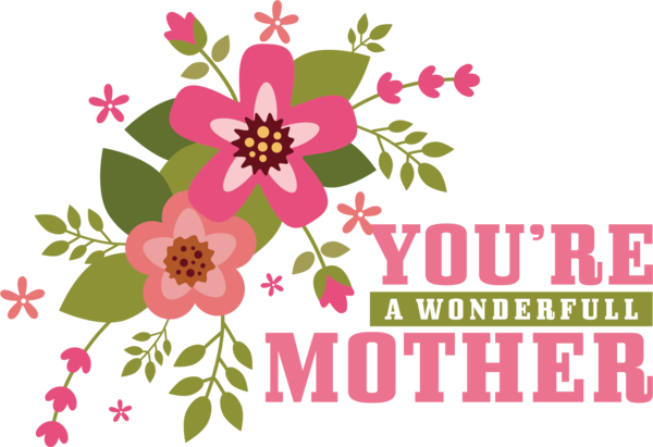 Transparent Mother's Day Floral design Drawing Cartoon for Happy Mother's Day for Mothers Day