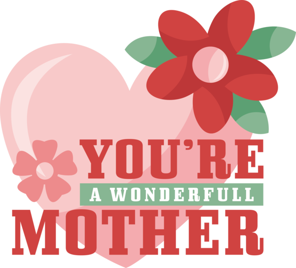 Transparent Mother's Day Floral design Greeting Card Design for Happy Mother's Day for Mothers Day