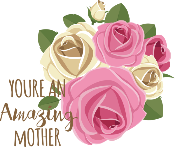Transparent Mother's Day Rose Flower Flower bouquet for Happy Mother's Day for Mothers Day