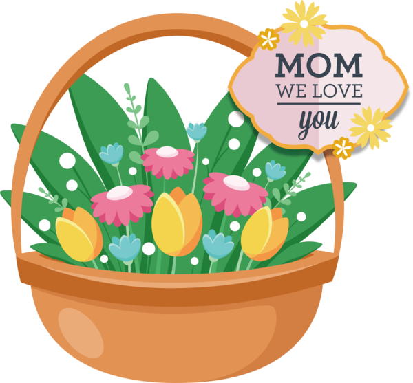 Transparent Mother's Day Floral design Flower Flower bouquet for Love You Mom for Mothers Day