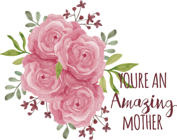 Transparent Mother's Day Rose Flower Floral design for Happy Mother's Day for Mothers Day