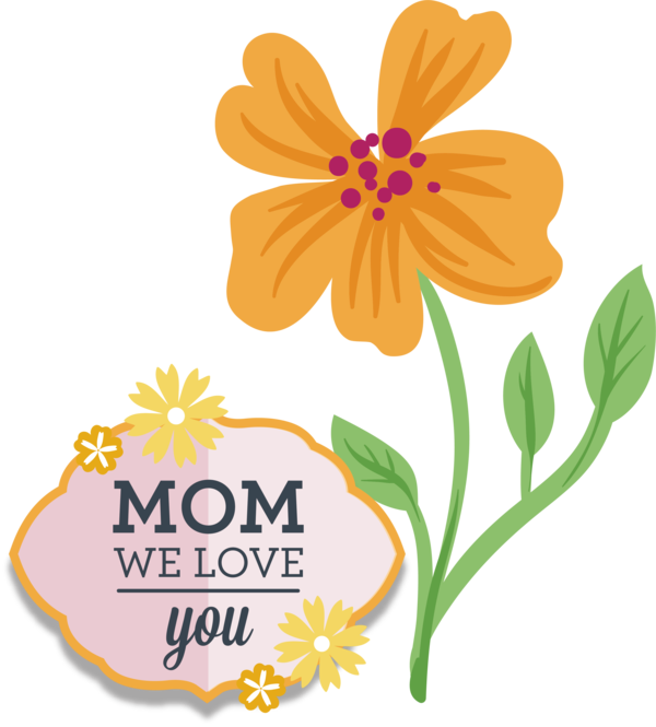 Transparent Mother's Day Flower Floral design Cut flowers for Love You Mom for Mothers Day