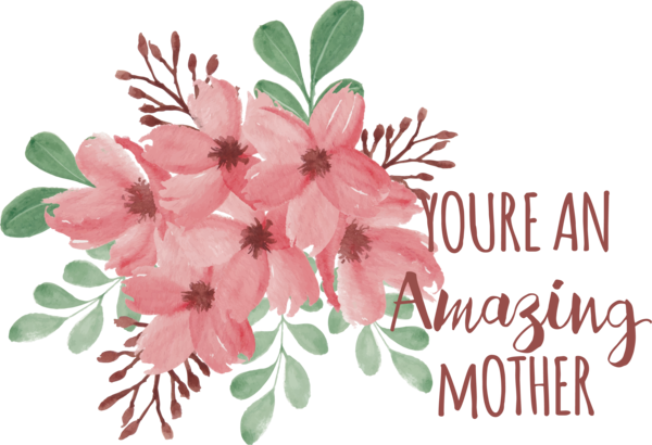 Transparent Mother's Day Flower Cherry blossom Floral design for Happy Mother's Day for Mothers Day