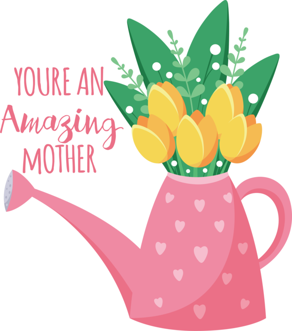 Transparent Mother's Day Watering Can Flower Regadera con flores for Happy Mother's Day for Mothers Day
