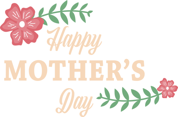 Transparent Mother's Day Floral design Leaf Greeting Card for Happy Mother's Day for Mothers Day