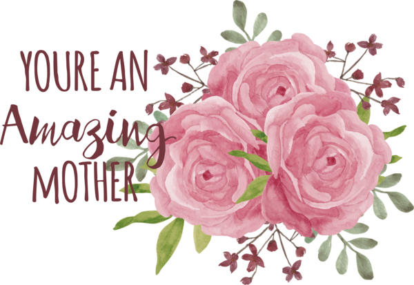 Transparent Mother's Day Flower Rose Floral design for Happy Mother's Day for Mothers Day
