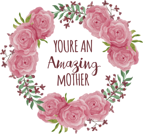 Transparent Mother's Day Floral design Rose Flower for Happy Mother's Day for Mothers Day