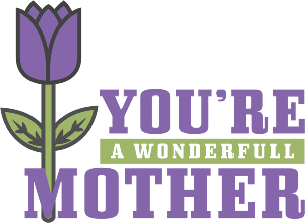 Transparent Mother's Day Flower Logo Font for Happy Mother's Day for Mothers Day