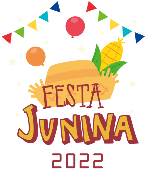 Transparent Festa Junina Logo Line Text for Brazilian Festa Junina for Festa Junina
