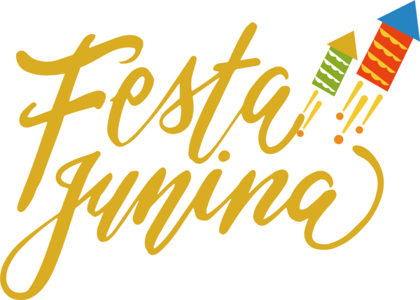 Transparent Festa Junina Logo Calligraphy Line for Brazilian Festa Junina for Festa Junina