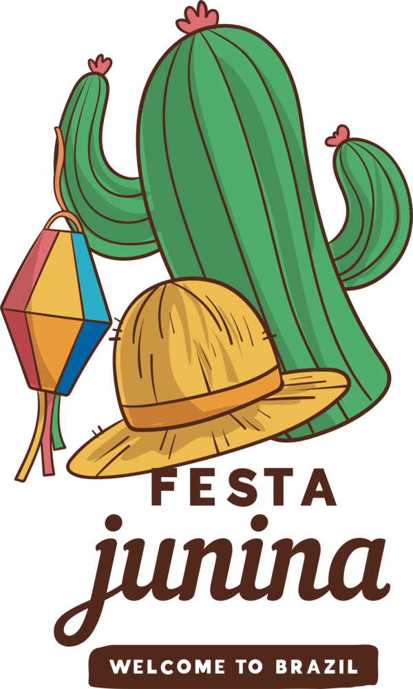 Transparent Festa Junina Hat Line Text for Brazilian Festa Junina for Festa Junina