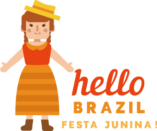 Transparent Festa Junina Human Cartoon Line for Brazilian Festa Junina for Festa Junina