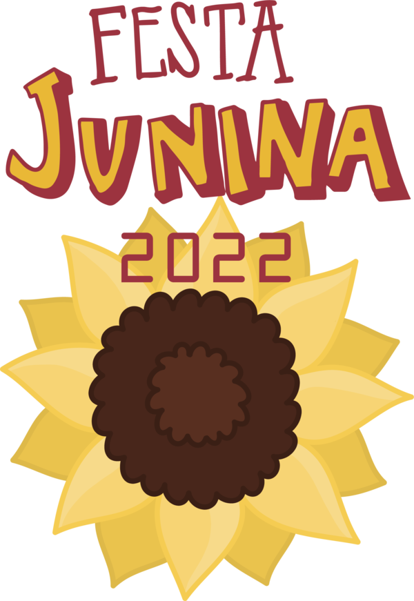 Transparent Festa Junina Flower Sunflower seed Text for Brazilian Festa Junina for Festa Junina