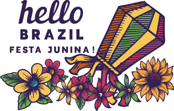 Transparent Festa Junina Design Flower Vector for Brazilian Festa Junina for Festa Junina