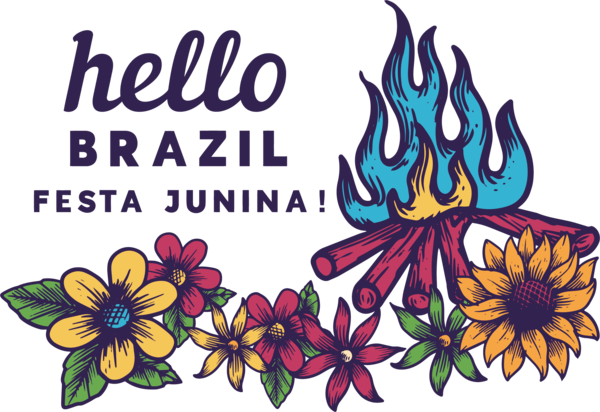 Transparent Festa Junina Floral design Flower Design for Brazilian Festa Junina for Festa Junina