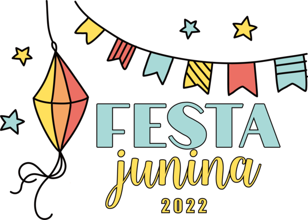 Transparent Festa Junina Design Line Yellow for Brazilian Festa Junina for Festa Junina