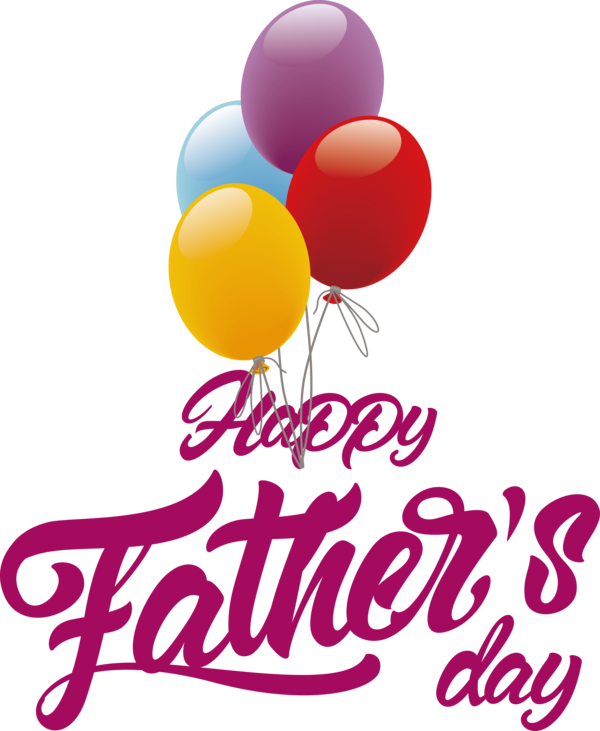 Transparent Father's Day Balloon Logo Design for Happy Father's Day for Fathers Day