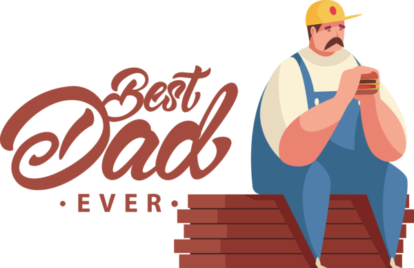 Transparent Father's Day Cartoon Logo Line for Happy Father's Day for Fathers Day