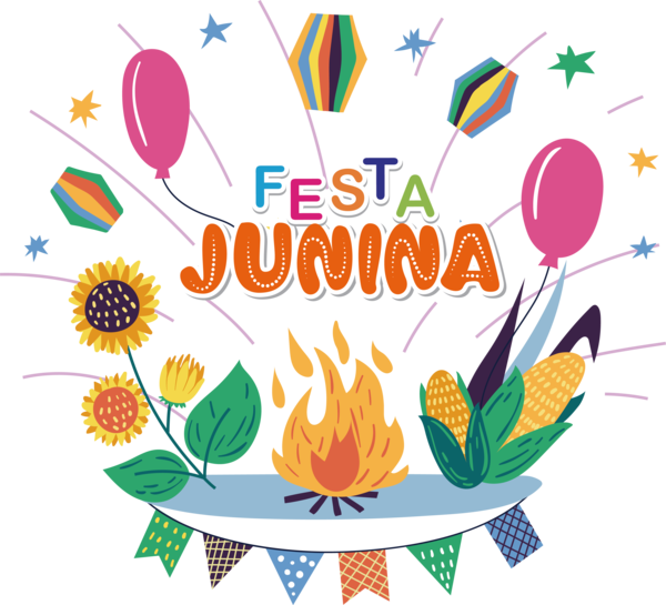 Transparent Festa Junina Design Vector Drawing for Brazilian Festa Junina for Festa Junina