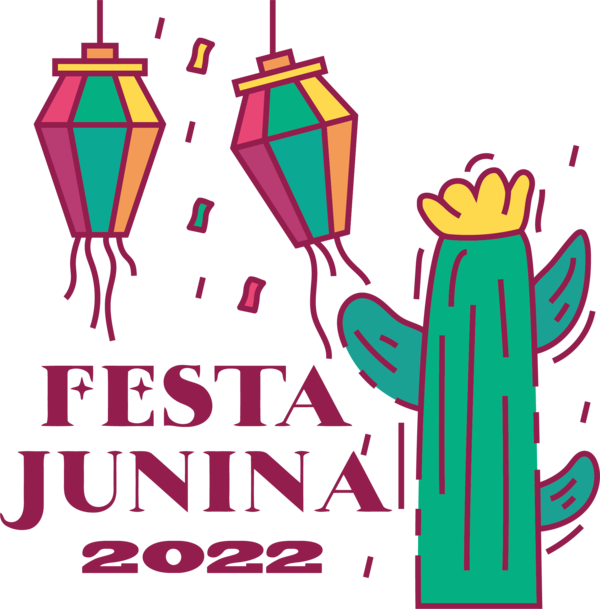 Transparent Festa Junina Flower Design Drawing for Brazilian Festa Junina for Festa Junina