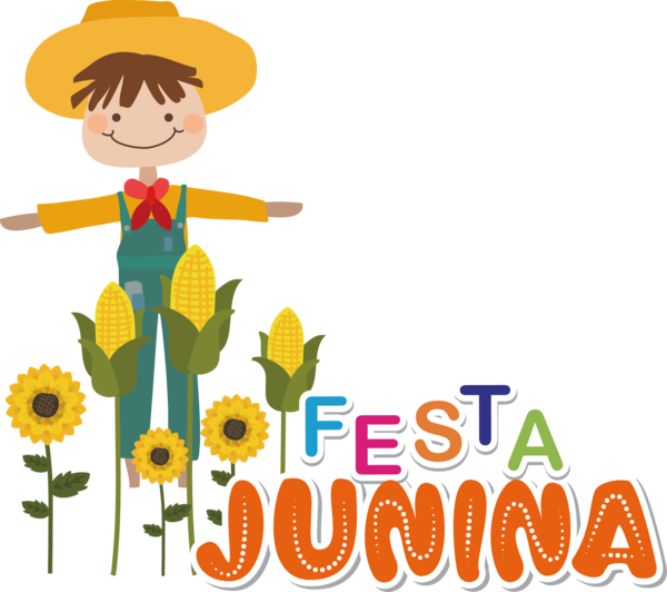 Transparent Festa Junina Flower Drawing Design for Brazilian Festa Junina for Festa Junina