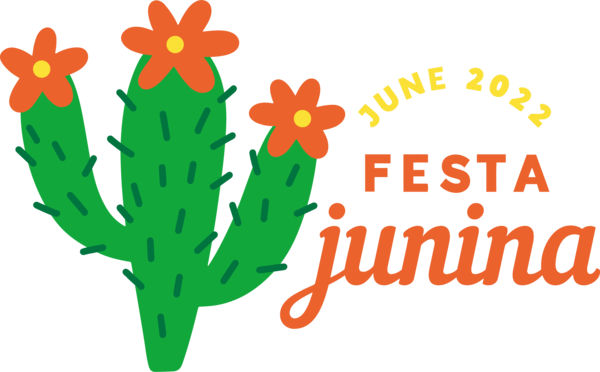 Transparent Festa Junina Flower Plant stem Logo for Brazilian Festa Junina for Festa Junina