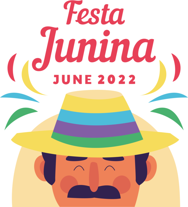 Transparent Festa Junina Human Hat Logo for Brazilian Festa Junina for Festa Junina