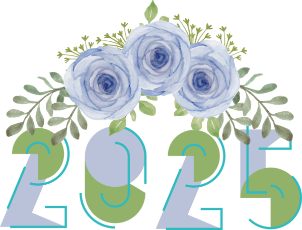 Transparent New Year Floral design Flower Flower bouquet for Happy New Year 2025 for New Year