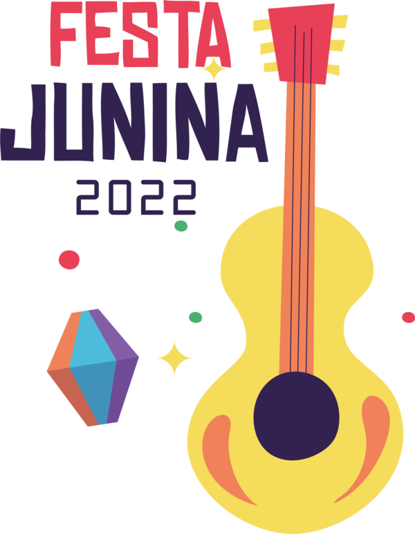 Transparent Festa Junina Design Line String Instrument for Brazilian Festa Junina for Festa Junina